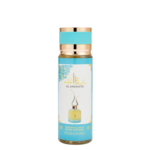 LYRZIX AL ANDANTE Burnt Sugar Oud Body Mist 250ml front bottle for fragrance layering