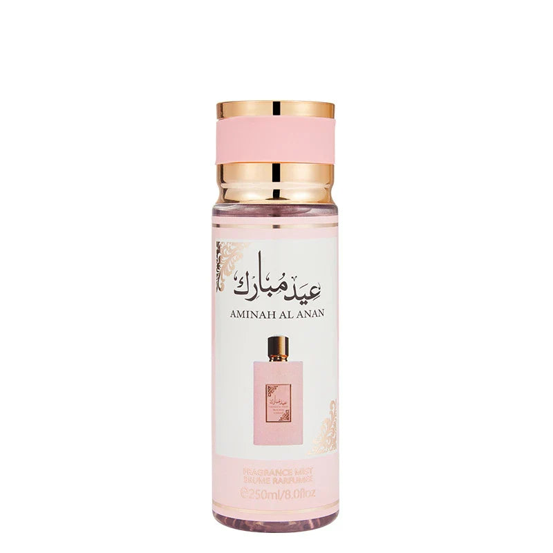 LYRZIX AMINAH AL ANAN Lemon Lily Vanilla Body Mist 250ml front bottle for fragrance layering