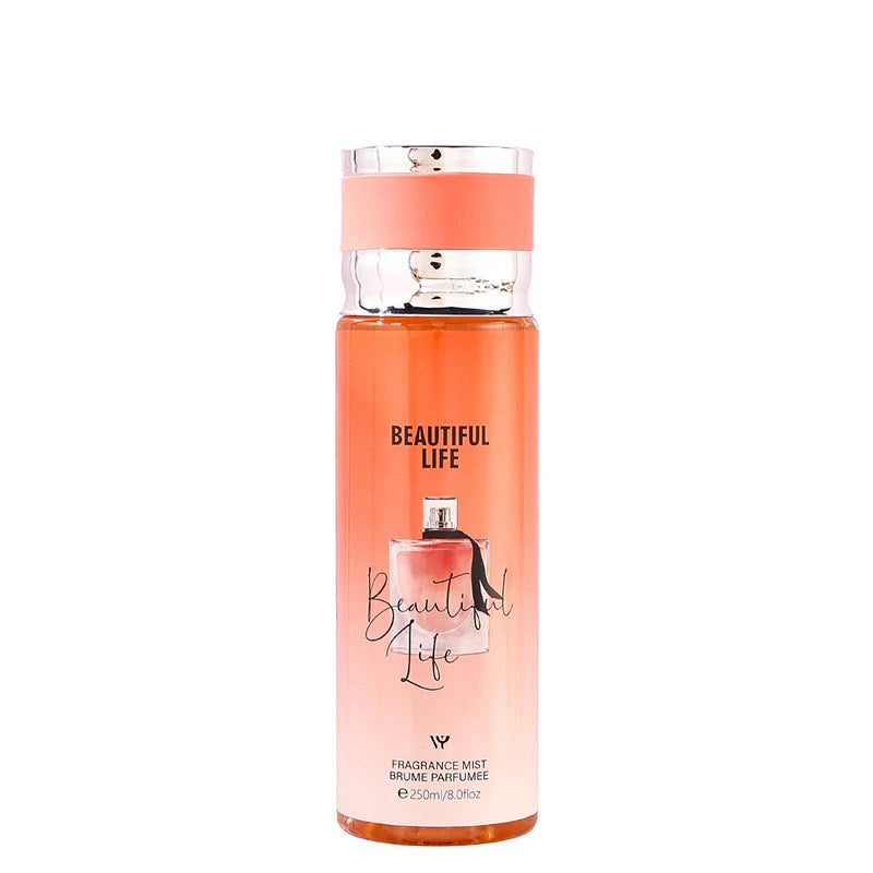 LYRZIX BEAUTIFUL LIFE Blackcurrant Iris Vanilla Body Mist 250ml front bottle for fragrance layering