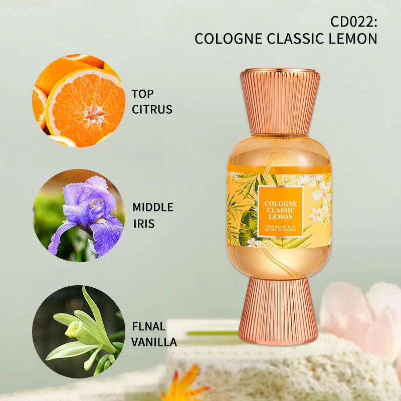 LYRZIX CALSSIC LEMON Citrus Green Apple Body Mist 200ml front bottle for summer travel touch-ups