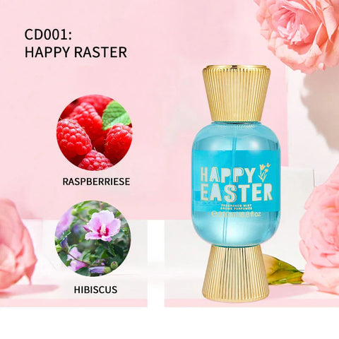 LYRZIX HAPPY EASTER Raspberry Hibiscus Fragrance Mist 200ml front bottle for daily fragrance routines