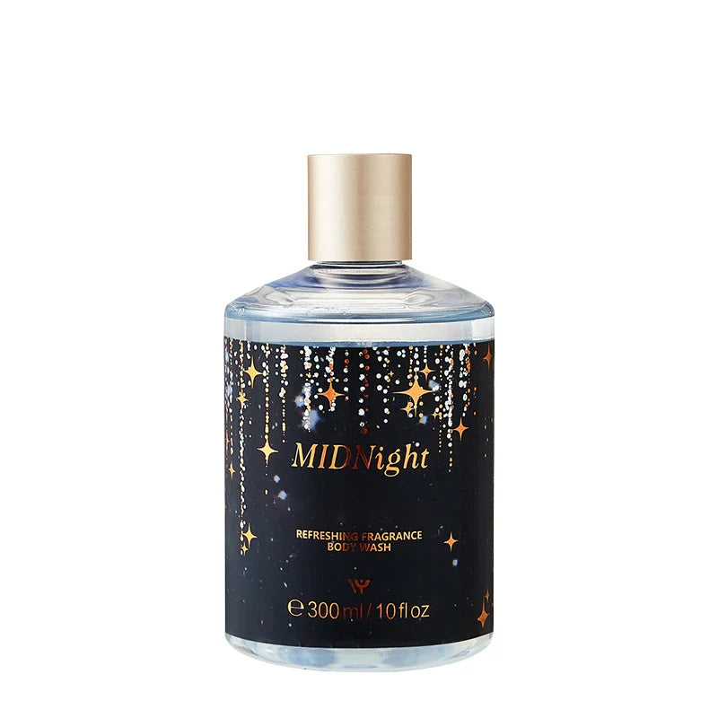 LYRZIX INTO THE NIGHT Black Raspberry Amber Body Wash 300ml front bottle for daily shower routines