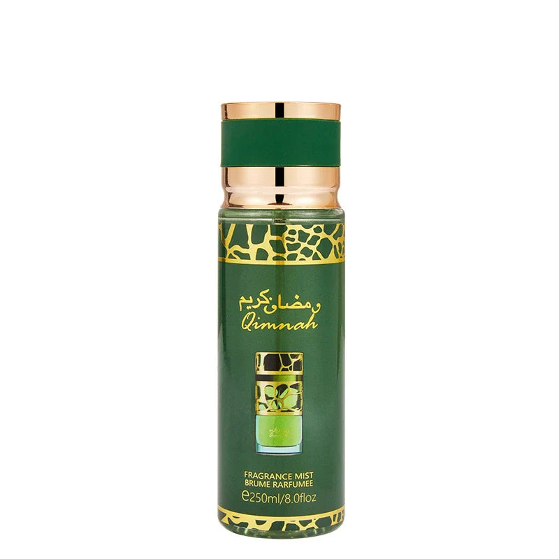 LYRZIX QIMANAH Caramel Jasmine Amber Body Mist 250ml front bottle for fragrance layering