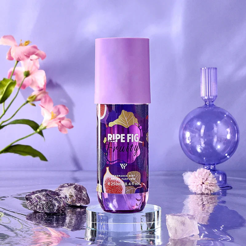 LYRZIX RIPE FIG Citrus Fig Body Mist 250ml front bottle for summer travel touch-ups