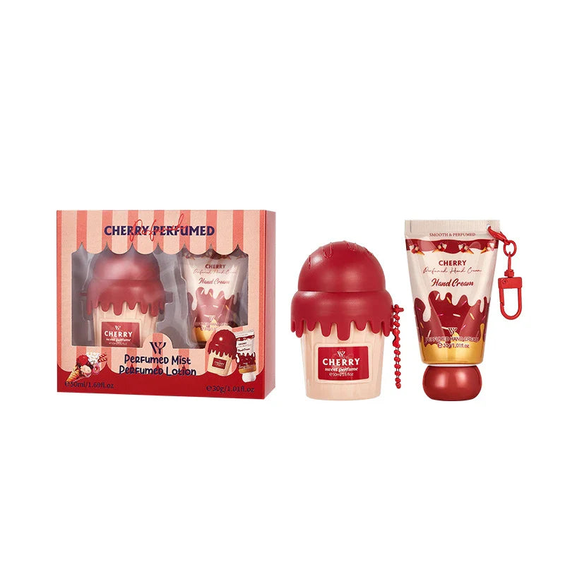 LYRZIX STRAWBERRY Berry Vanilla Perfume & Moisturizing Cream Gift Set 50ml + 30ml front bottle for sweet fragrance gifting