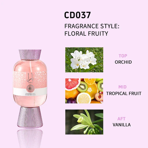 LYRZIX YARA Orchid Mandarin Body Mist front bottle for daily wear and gifting